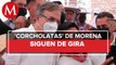 Pese a restricciones del INE, 'corcholatas' de Morena siguen haciendo giras
