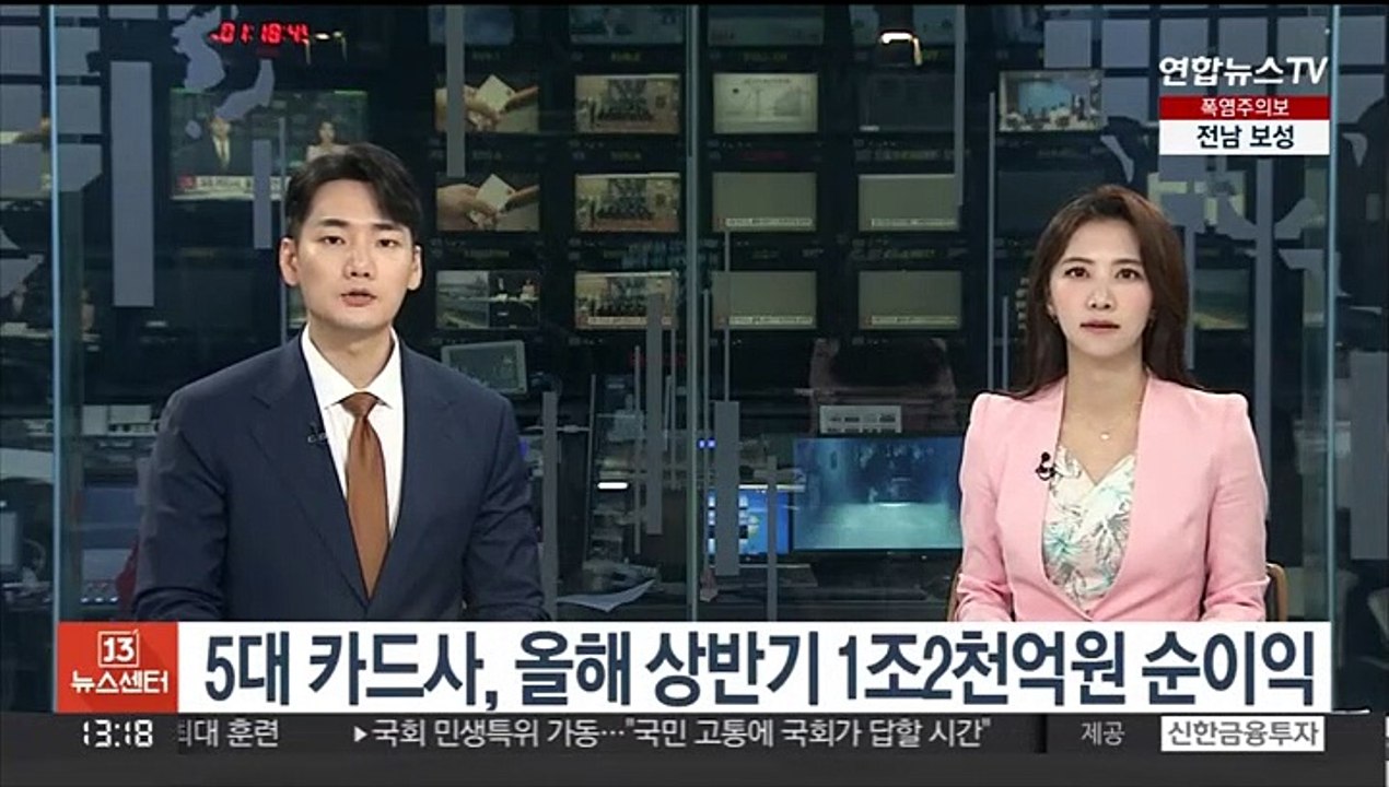 5대 카드사, 올해 상반기 1조2천억원 순이익