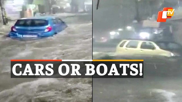 Rainfall & Flood Fury - Cars Washed Away By Rainwater On Streets Of Jodhpur