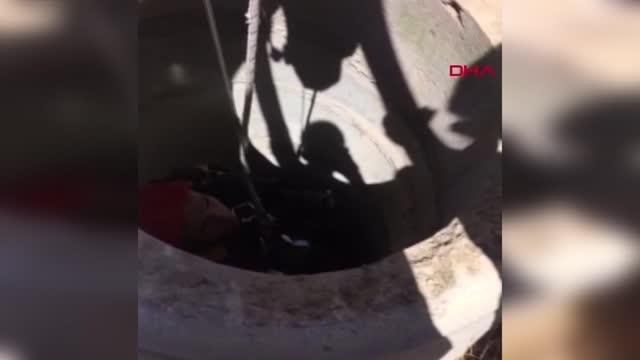 KANALİZASYON RÖGARINA DÜŞEN YAVRU KEDİYİ İTFAİYE KURTARDI