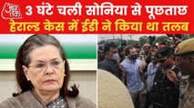 Sonia Gandhi left after 3hrs of questioning in ED office