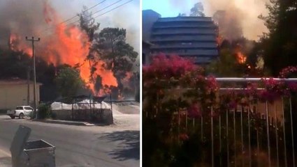 Marmaris'te yüreklere su serpen gelişme! Yerleşim yerlerine sıçrayan orman yangını kontrol altında