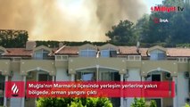 Marmaris'te yerleşim yeri yakınında orman yangını