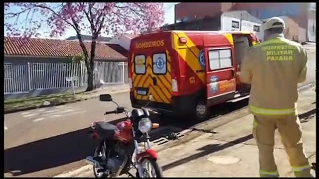 Colisão entre motos é registrada na Rua Fortunato Bebber