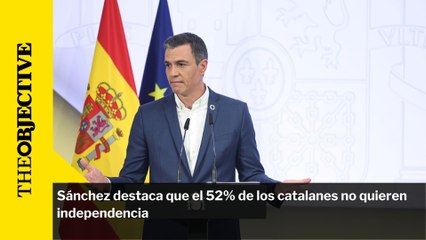 Sánchez destaca que el 52% de los catalanes no quieren independencia