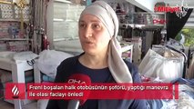 Halk otobüsü şoförünün yaptığı manevra faciayı önledi