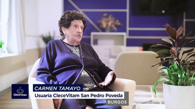 Carmen Tamayo, usuaria de la residencia CleceVitam San Pedro Poveda (Burgos)
