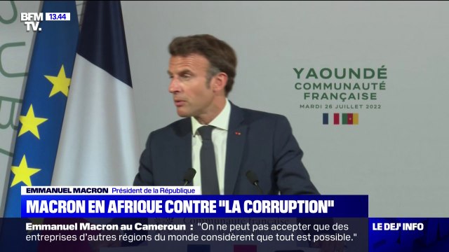 Emmanuel Macron en Afrique: On doit aider à réguler les sujets de corruption qui sont un fléau pour le continent africain