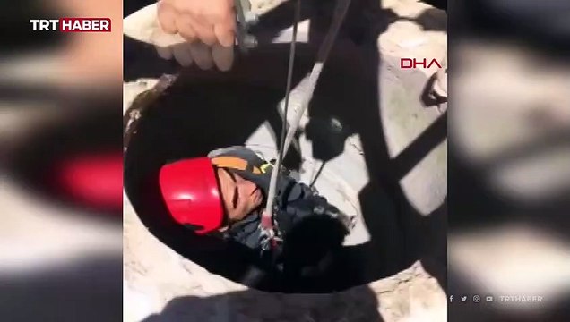 Kanalizasyon rögarına düşen yavru kediyi itfaiye kurtardı