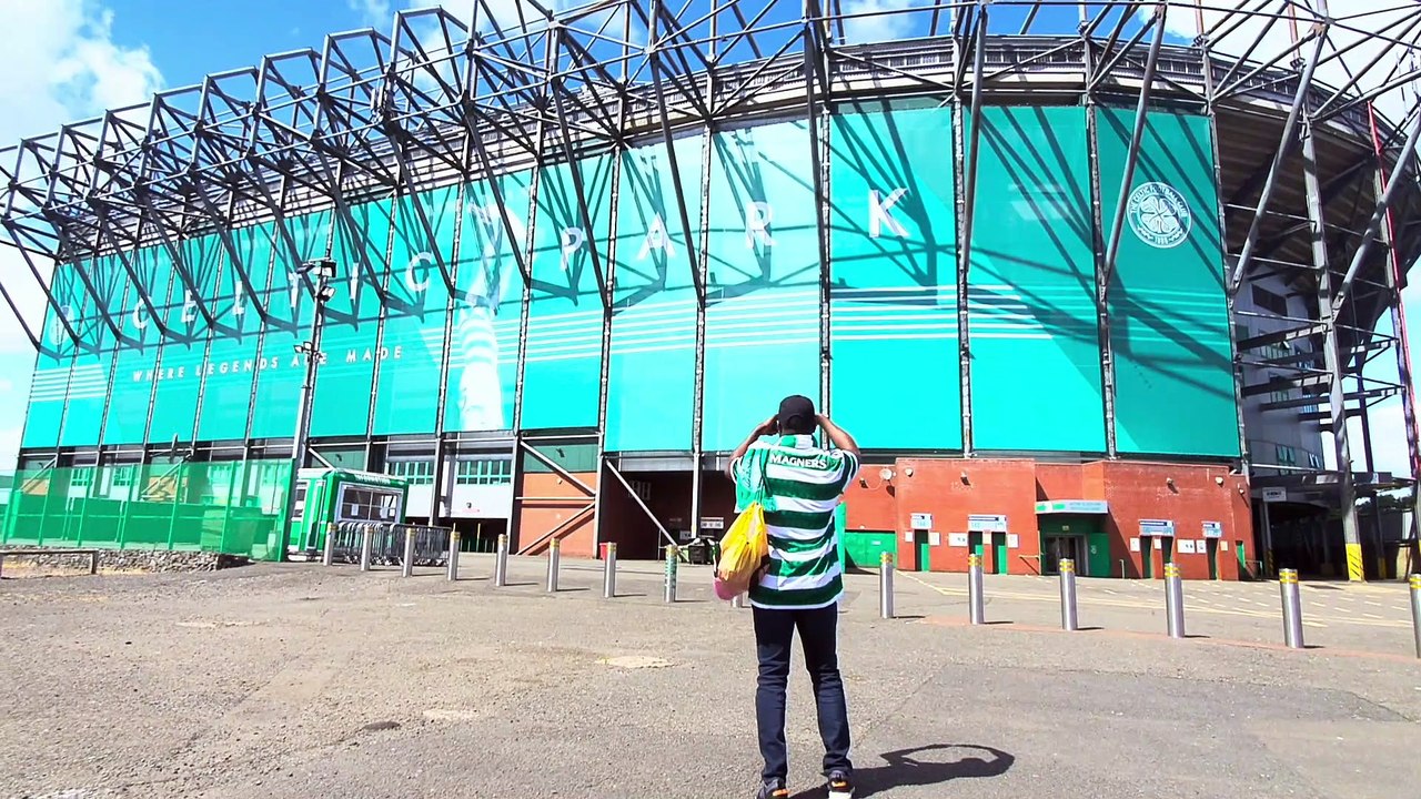 Celtic fans give thumbs up to new stadium wrap video Dailymotion