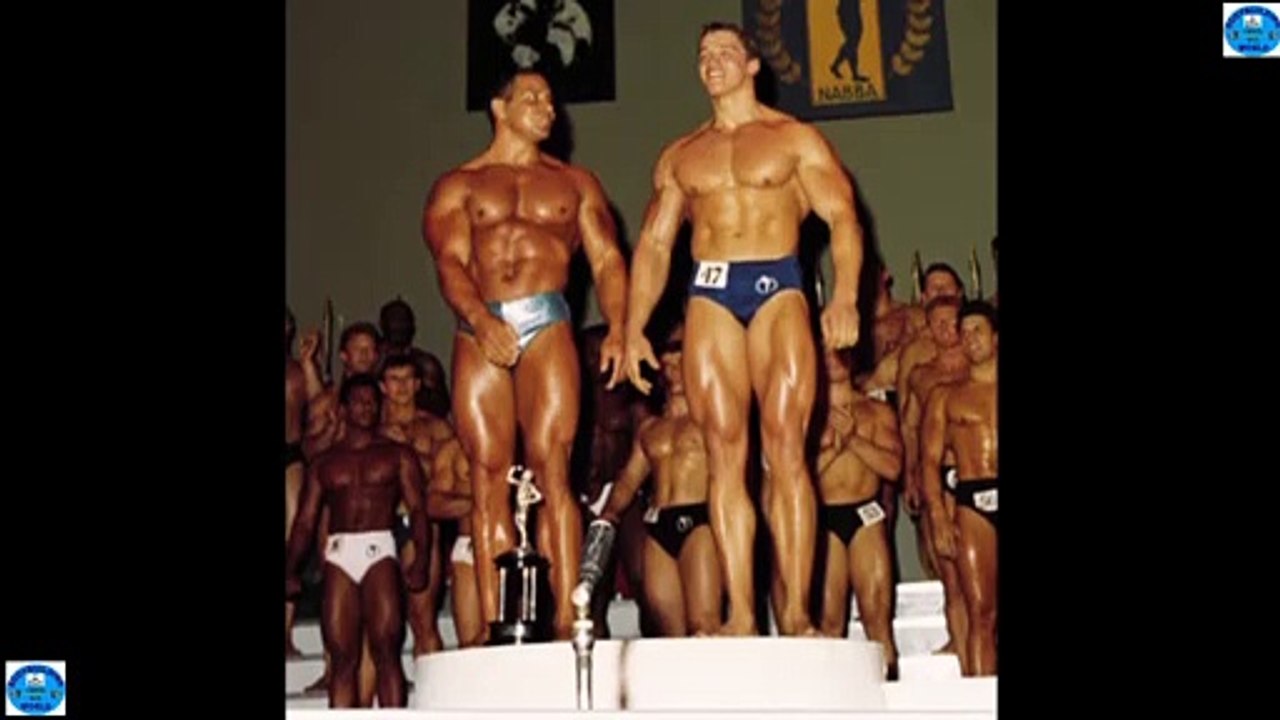Arnold Schwarzenegger and   Bill Pearl  - Mr Universe 1967