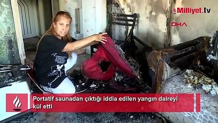 Kartal'da portatif saunadan çıktığı iddia edilen yangın daireyi kül etti 