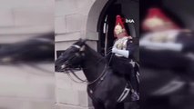 İngiltere'de atlı muhafız fotoğraf çektirmek isteyen kadına bağırdı