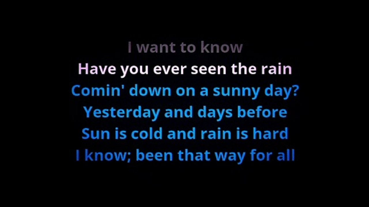 have you ever seen the rain