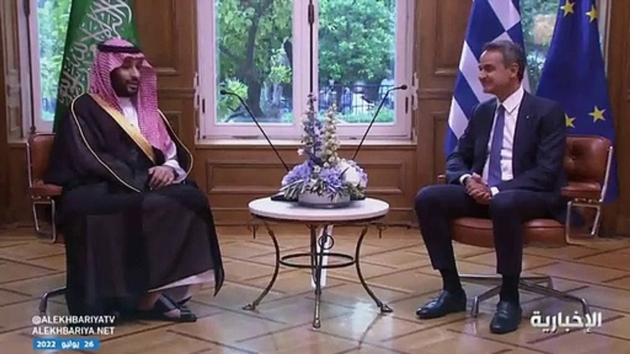 فيديو ولي العهد لرئيس الوزراء اليوناني العلاقات...
