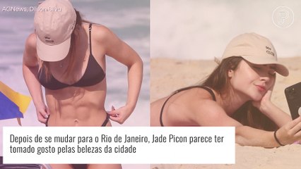 Jade Picon vai à praia pelo segundo dia seguido e renova o bronzeado de bumbum para cima. Fotos!