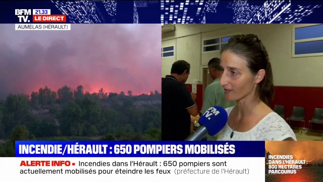 Incendies dans l'Hérault: Il y avait trop de fumée, des cendres, c'était vraiment irrespirable , raconte une habitante d'Aumelas évacuée