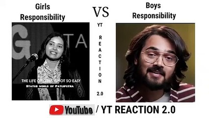 Girls Responsibility vs Boys Responsibility status video ........