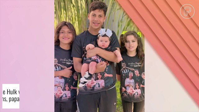 Filha de Hulk e Camila Angelo, Zaya combina look com os irmãos para homenagear o pai. Veja foto!