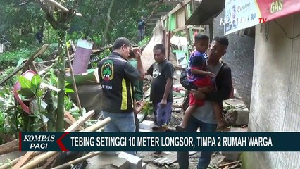 Descargar video: Diguyur Hujan Deras Selama 3 Hari, Tebing Setinggi 10 Meter Longsor & Timpa 2 Rumah Warga di Bogor