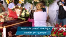 Dan último adiós en Ecatepec a Margarita Ceceña, mujer quemada viva en Morelos