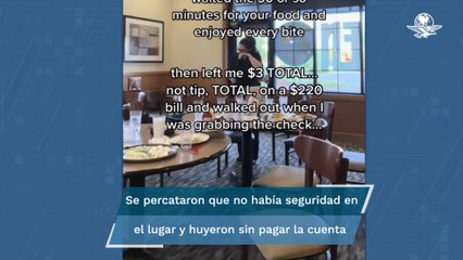 Mesera llora porque comensales se fueron sin pagar