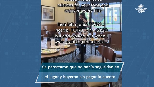 Mesera llora porque comensales se fueron sin pagar