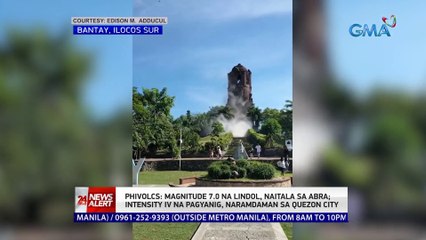 PHIVOLCS: Magnitude 7.0 na lindol, naitala sa Abra; Intensity IV na pagyanig, naramdaman sa Quezon City | 24 Oras News Alert