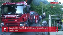 Beykoz'da 2 katlı binanın çatısı alevlere teslim oldu