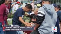 Despiden a Margarita Ceceño, mujer quemada viva por sus familiares en Morelos