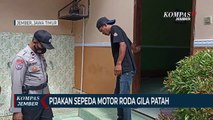 Pijakan Sepeda Motor Roda Gila Patah, Joki Terjatuh dan Tabrak Penonton