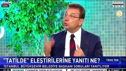 İmamoğlu: Ben tatil meraklısı biri değilim, Erdoğan belediye başkanıyken...
