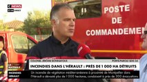 L'incendie de végétation méditerranéenne qui s'est déclenché à une vingtaine de kilomètres de Montpellier (Hérault) 