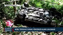 Mobil Terjun Ke Jurang, Supir Alami Luka Bakar