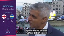 Sadiq Khan hoping for England vs France Euros final