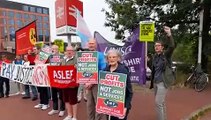 Campaigners support striking rail workers in Chesterfied