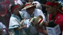 En el Zócalo de Ciudad de México se conmemoró el aniversario de la fundación de Tenochtitlan