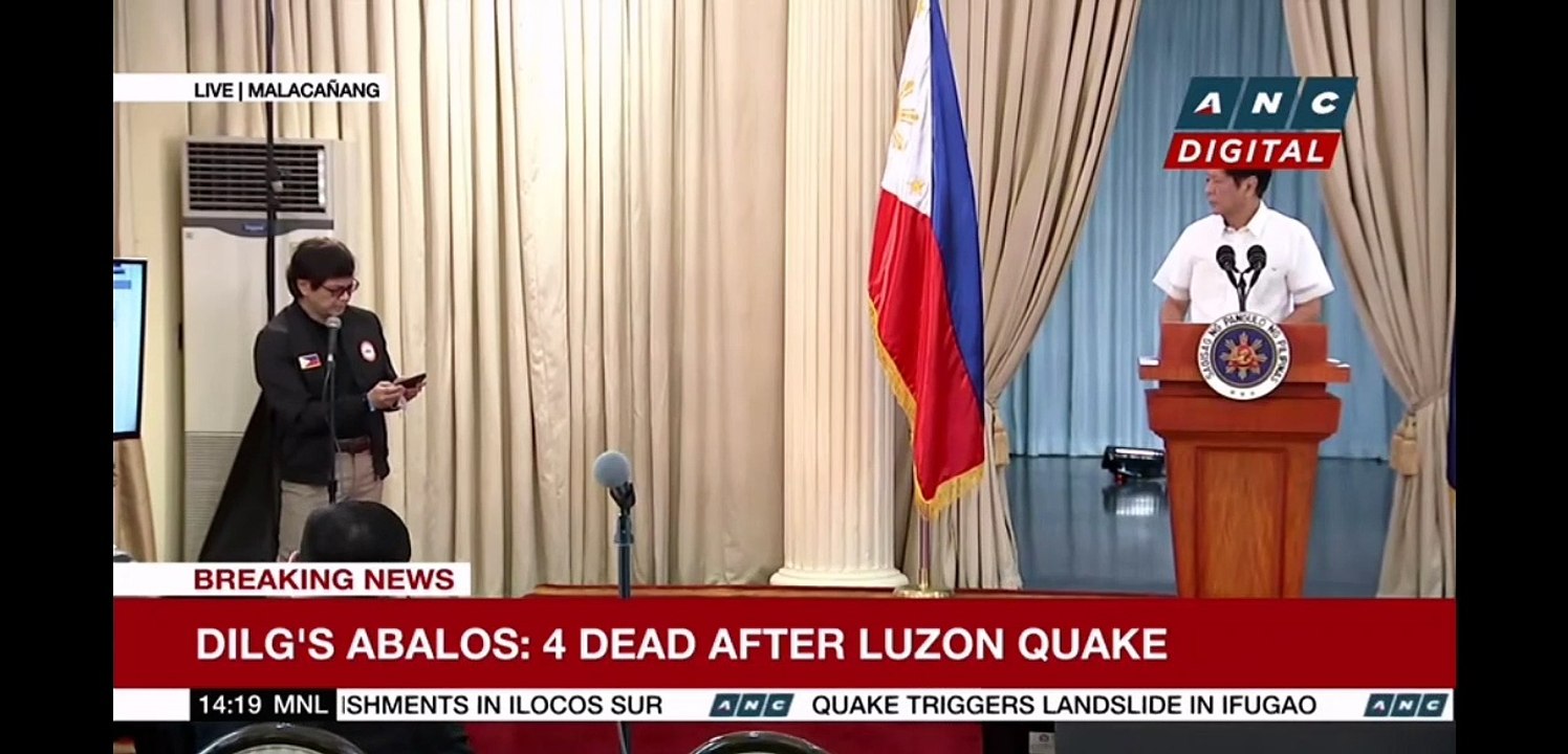 President macro give a press conference on the recent earthquake