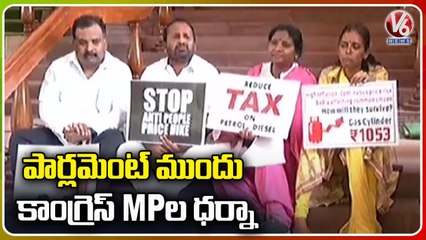 Congress MPs Protest At Parliament | Delhi | V6 News