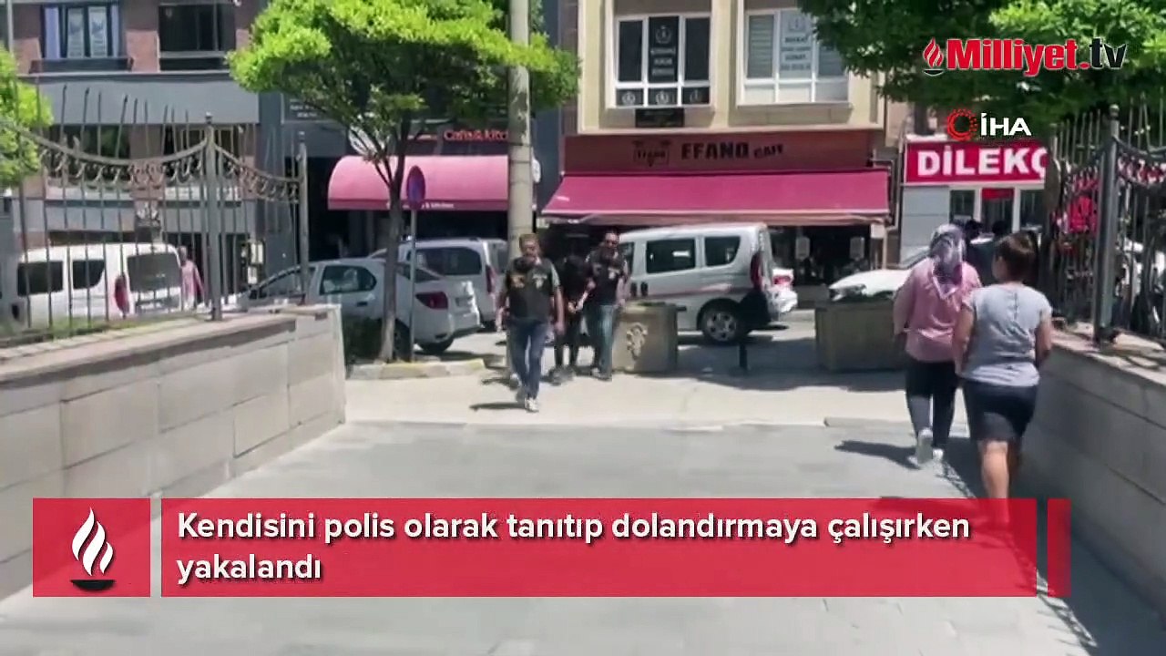 Kendisini polis olarak tanıtıp dolandırmaya çalışırken yakalandı