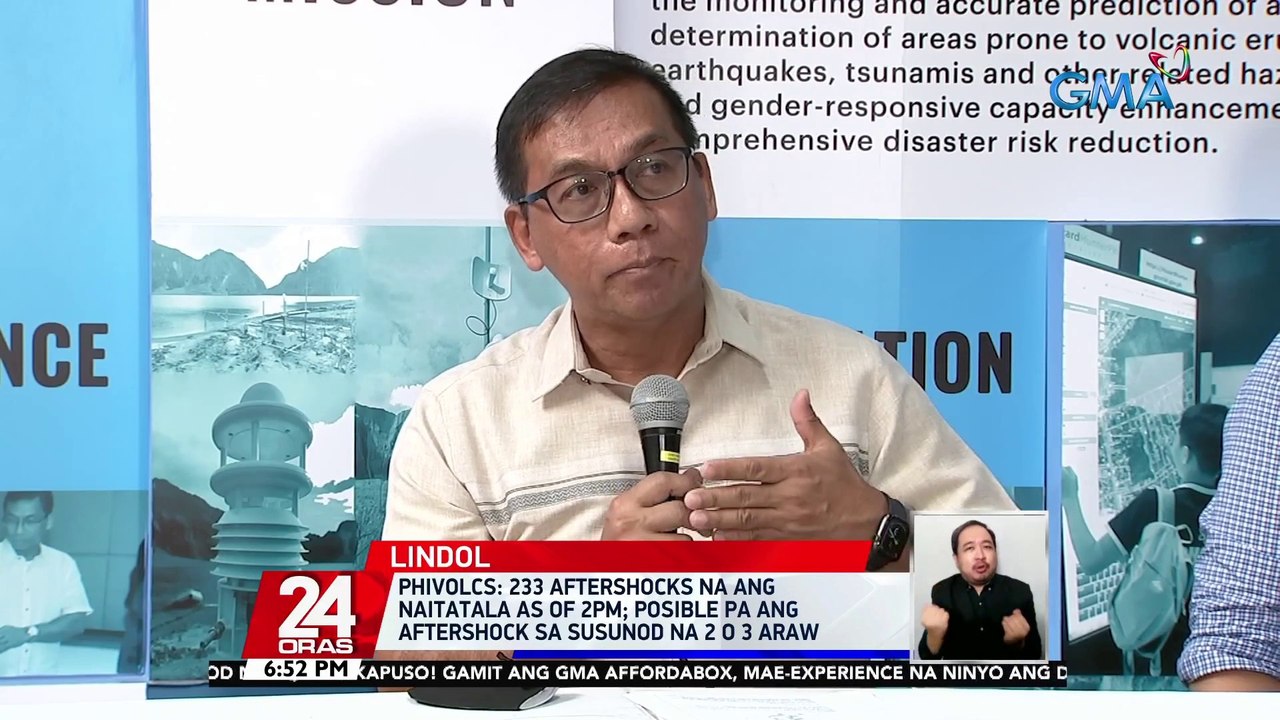 Phivolcs: 233 aftershocks na ang naitatala as of 2pm | 24 Oras