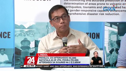 Phivolcs: 233 aftershocks na ang naitatala as of 2pm | 24 Oras
