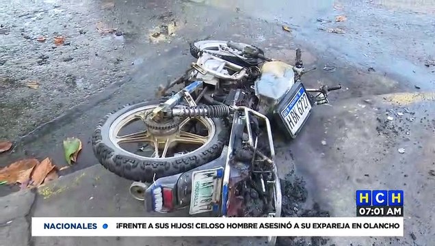 Motociclista herido y su moto “achicharrada” tras embestida de camioneta “fantasma” en SPS