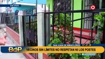 Postes 'secuestrados' en SJM: reportan que vecinos construyen cercos en las veredas