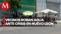 Vecinos en Nuevo León roban líquido de toma clandestina de agua