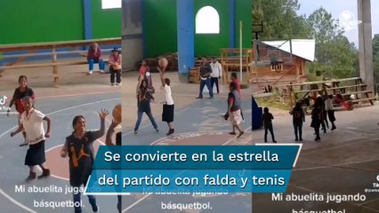Abuelita sorprende jugando basquetbol en Oaxaca y se vuelve viral