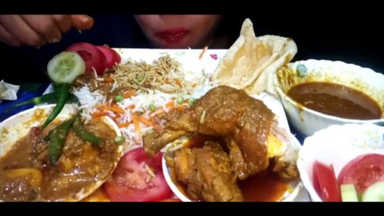 CHICKEN CURRY VEGETABLE BASMATI RICE EGGPLANT FRIED _ LUCHI