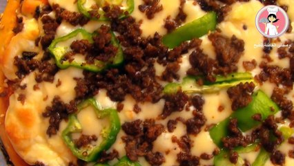 البيتزا العائلية السريعة باللحمة المفرومة أفضل وأطيب من الجاهز مع رباح محمد