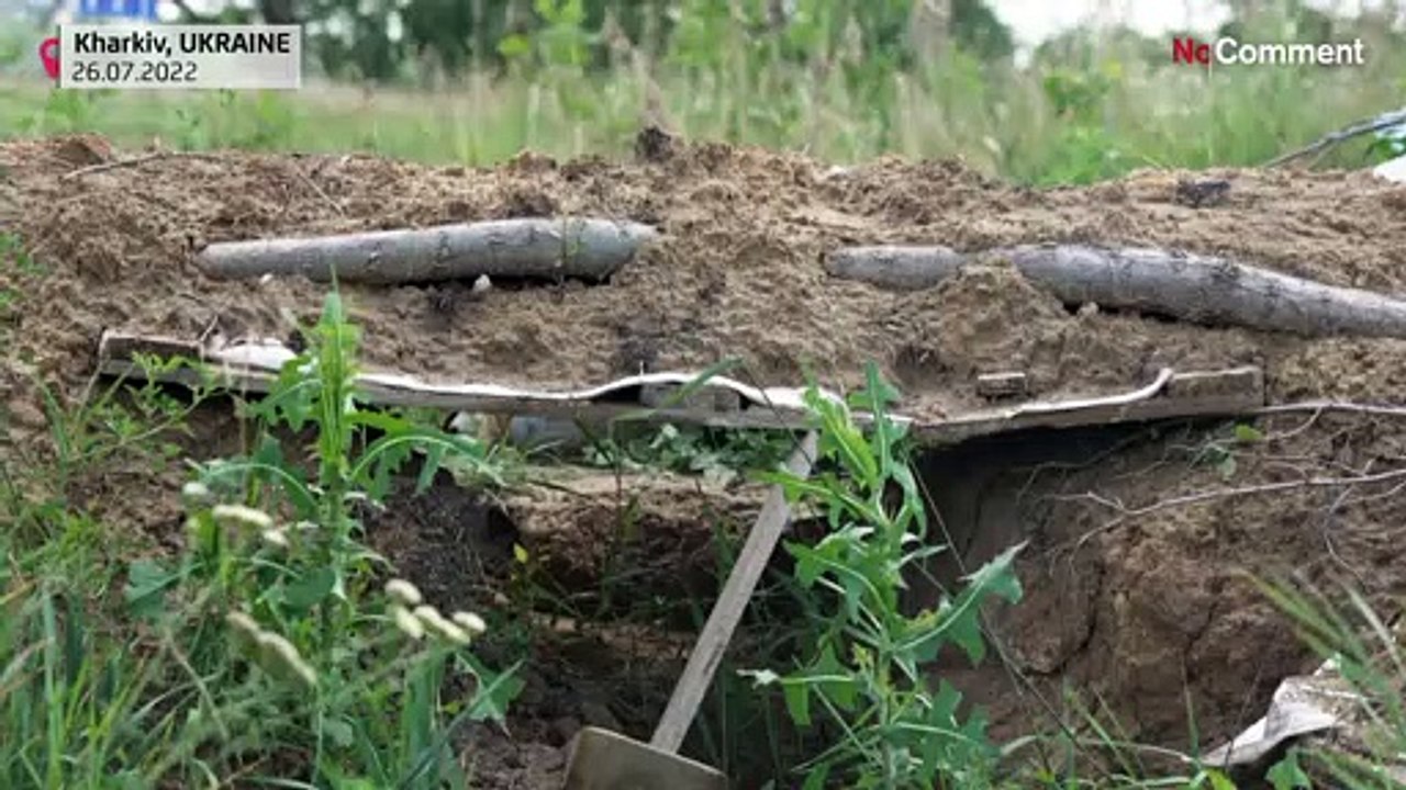 Ukrainische Soldaten an der Front nahe Charkiw