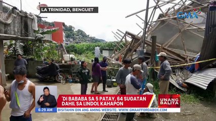 'Di bababa sa 5 patay, 64 sugatan dahil sa lindol kahapon | UB